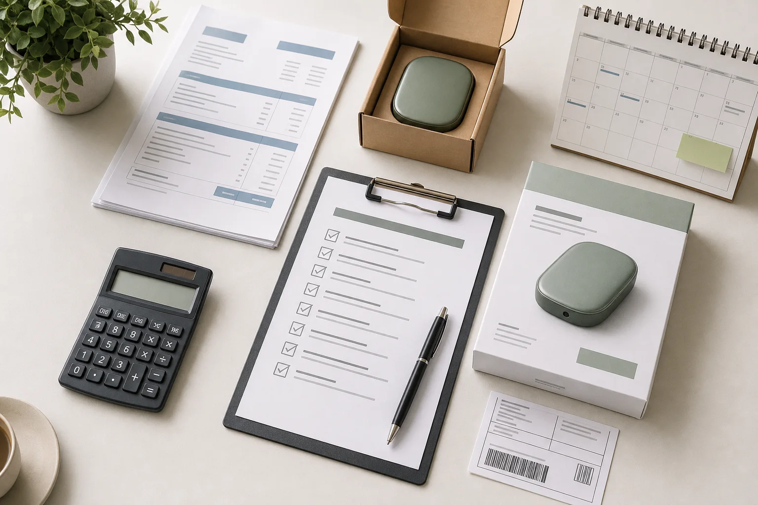 First-order checklist with an approved supplier sample and quotation