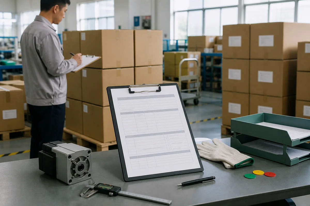 Pre-shipment inspection brief showing lot, sampling, test and release fields
