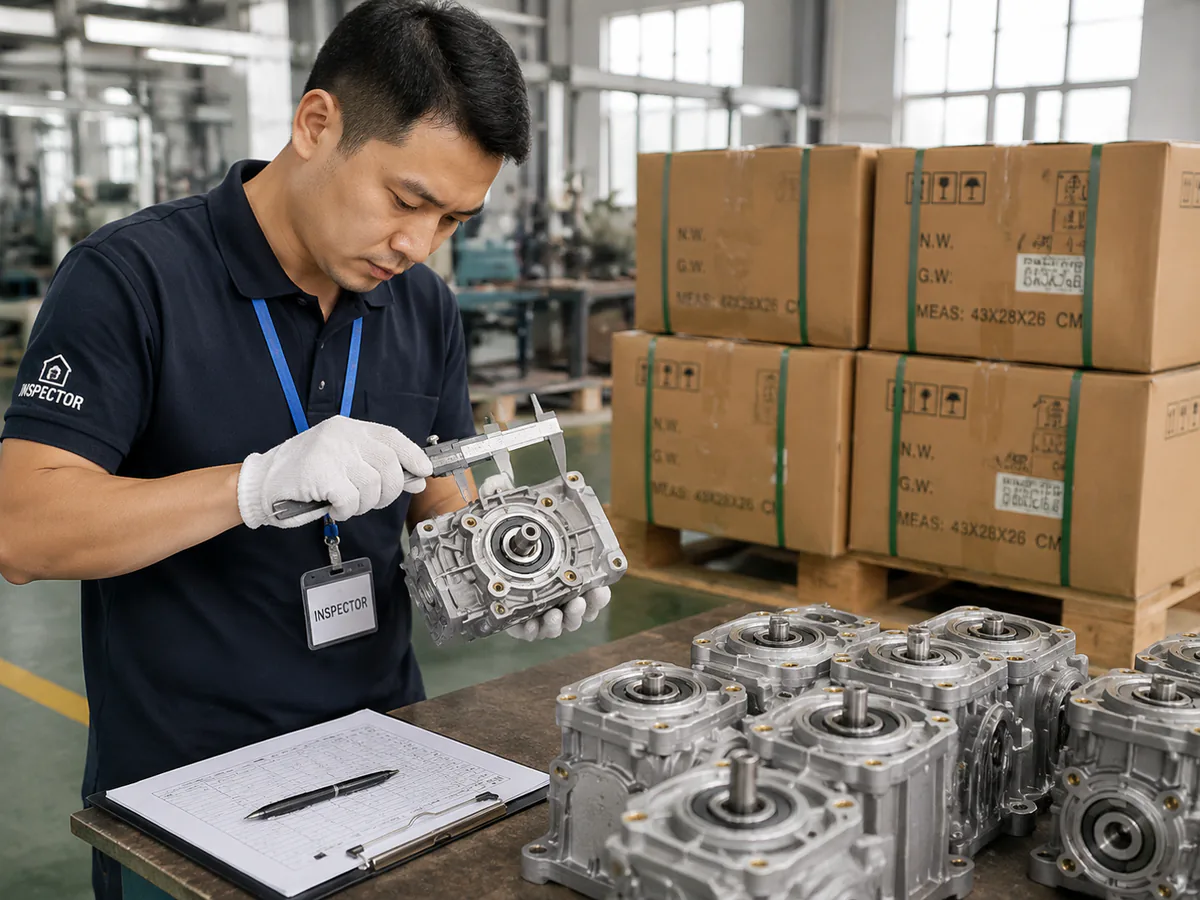 Independent pre-shipment inspection of a finished mechanical product against a checklist